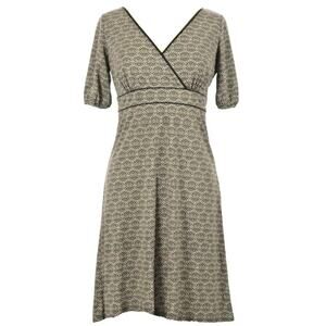 LOFT Dress Size 6 Short Sleeve Wrap Bodice Brown